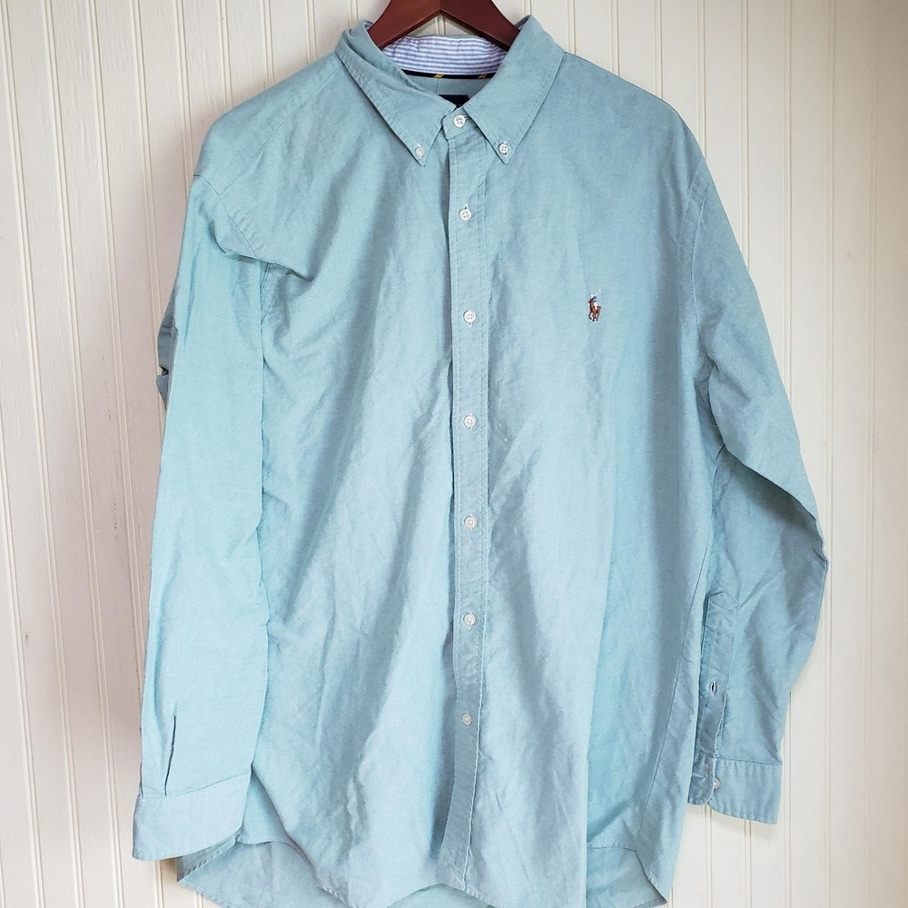 Ralph Lauren Shirt Mens 2XL Green Long Sleeve Button Down Classic Fit Casual - Picture 2 of 7